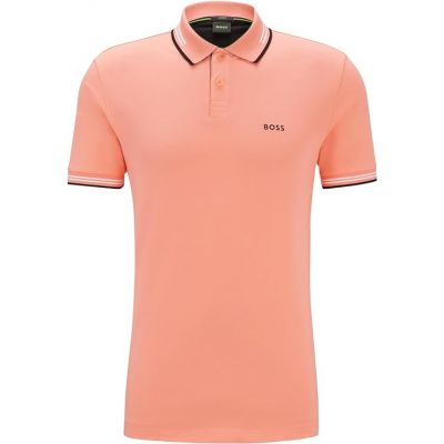Koszulka męska Polo BOSS Paul Open Red slim fit czerwona (50506193-649)
