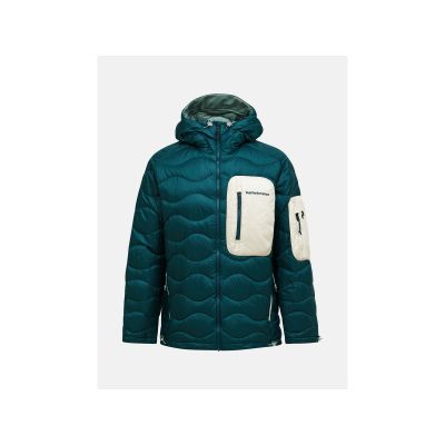 Kurtka puchowa męska PEAK PERFORMANCE M Helium Utility Down Hood Jacket kolor zielony