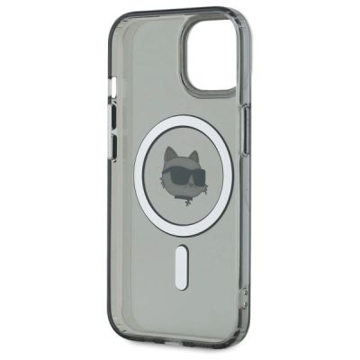 7. Karl Lagerfeld KLHMP15SHLSCHK iPhone 15   6.1" czarny/black hardcase IML Metal Choupette Head MagSafe
