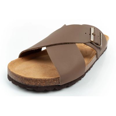 2. Bio Bio buty laczki męskie klapki profilowane skóra naturalna brązowe