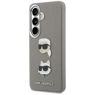 2. Etui Karl Lagerfeld Saffiano Double Heads Metal na Samsung Galaxy S26 - srebrne