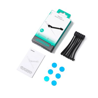 3. Organizer na kable Joyroom JR-ZS422 opaska silikonowa, z magnesem, zestaw 6 sztuk - czarny