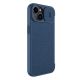 4. Nillkin Qin Cloth Pro Case etui do iPhone 14 Plus osłona na aparat kabura pokrowiec obudowa z klapką niebieski