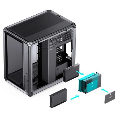 14. Jonsbo X400 Pro PC-Gehäuse, Midi-Tower, ATX, Tempered Glass - grau