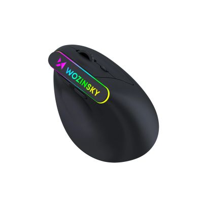 3. Mysz bezprzewodowa Wozinsky WMG-1164 gamingowa pionowa ergonomiczna 3600 DPI z podświetleniem RGB - czarna