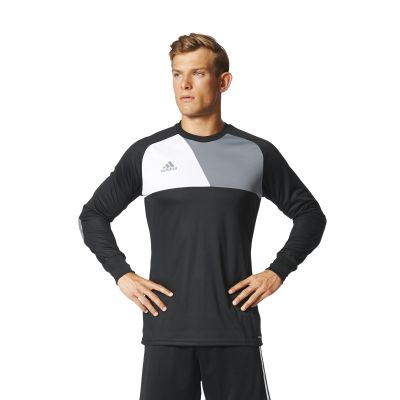 Koszulka bramkarska adidas Assita 17 M AZ5401 w kolorze czarnym, posiada ochraniacze w łokciach, ponadto została wyposażona w technologię climalite