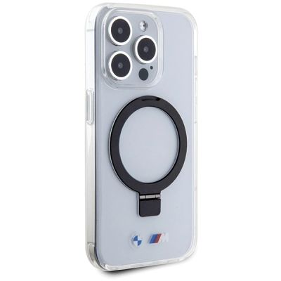 4. Etui BMW Ring Stand M Collection MagSafe na iPhone 15 Pro - przezroczysty
