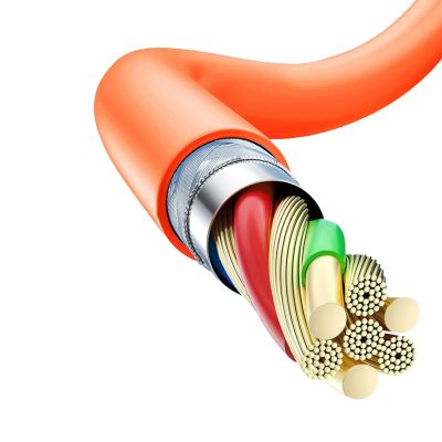 7. Kabel kątowy Dudao L24CL USB-C - Lightning o rotacji 180° 30W 1m - pomarańczowy