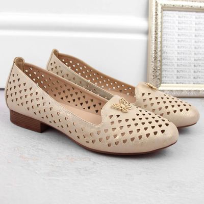 6. Półbuty ażurowe M.Daszyński W SAN35 złote