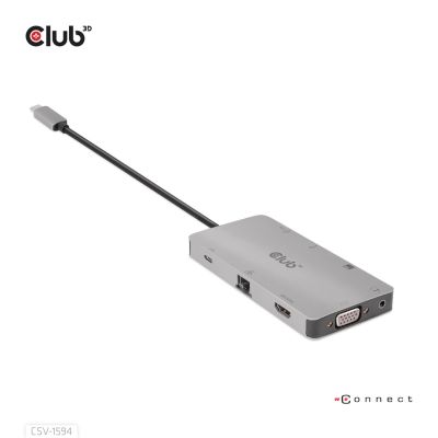 14. CLUB3D CSV-1594 stacja dokująca USB 3.2 Gen 1 (3.1 Gen 1) Type-C Czarny, Szary