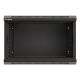 26. Szafa instalacyjna rack wisząca 19" 6U 540x350 czarna drzwi przeszklone LANBERG (Flat Pack)