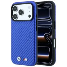 Etui BMW M Carbon Printed Ring MagSafe na iPhone 17 Pro / 18 Pro - niebieskie