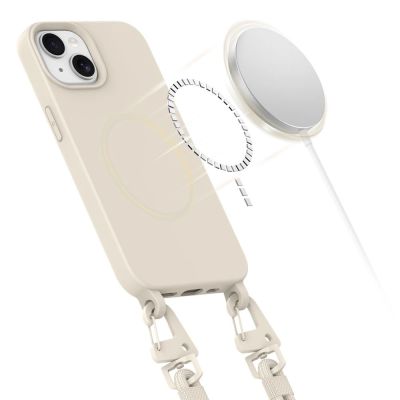 3. Etui Tech-Protect MagNecklace MagSafe na iPhone 15 - beżowe