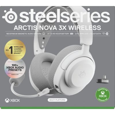 7. Słuchawki Steelseries Arctis Nova 3X Wireless for Xbox, White