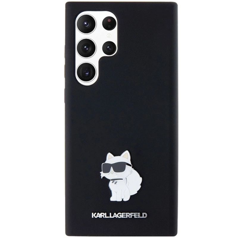 3. Etui Karl Lagerfeld Silicone Choupette Metal Pin na Samsung Galaxy S24 Ultra - czarne