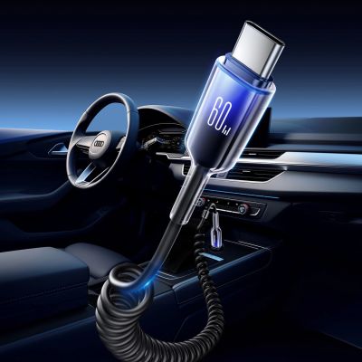 3. Kabel spiralny Joyroom S-A43 Crystal-Clear Series 60W USB-C - USB-C 1,5m - czarny