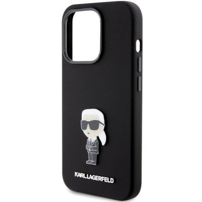 6. Etui Karl Lagerfeld Silicone Ikonik Metal Pin na iPhone 15 Pro - czarne