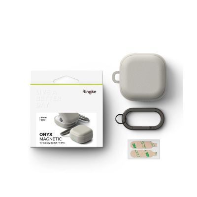 7. Etui Ringke Onyx Magnetic na Samsung Galaxy Buds 4 / 4 Pro - szare