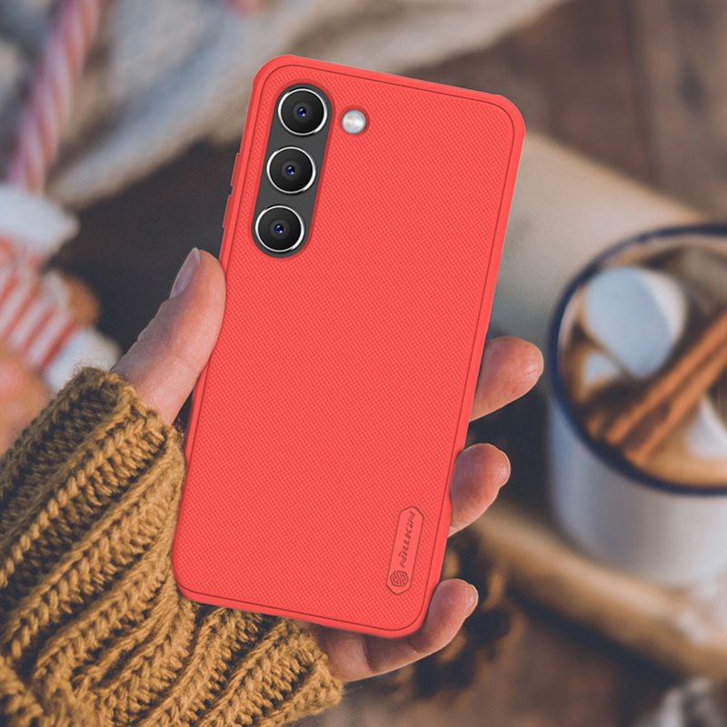 17. Nillkin Super Frosted Shield Pro etui Samsung Galaxy S23+ pancerny pokrowiec + podstawka na telefon czerwone