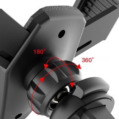 8. Grawitacyjny uchwyt samochodowy do smartfona na kratkę srebrny (YC07)