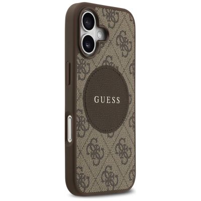 4. Etui Guess 4G Circle Classic Logo MagSafe na iPhone 17 - brązowe