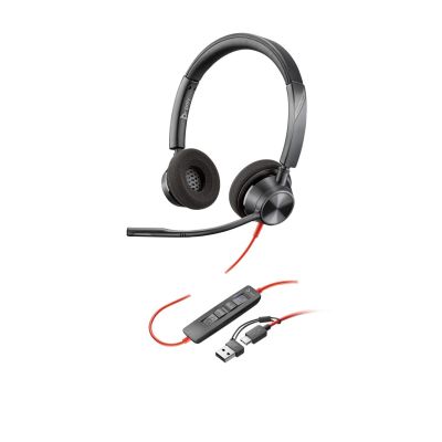 51. Słuchawki Poly Blackwire 3320 Stereo MS Teams Certified USB-C Headset +USB-C/A Adapter 8X220AA