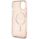 7. Etui Guess Glitter Gold MagSafe na iPhone 14 Plus - różowe