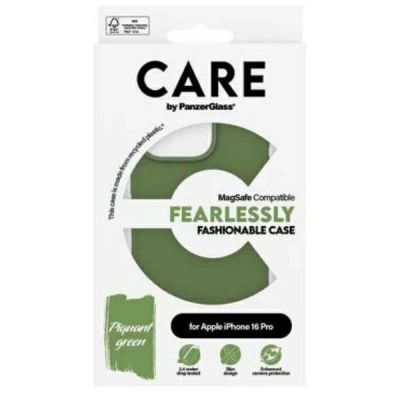 4. Etui CARE by PanzerGlass Fashion Case z MagSafe na iPhone 16 Pro - zielone