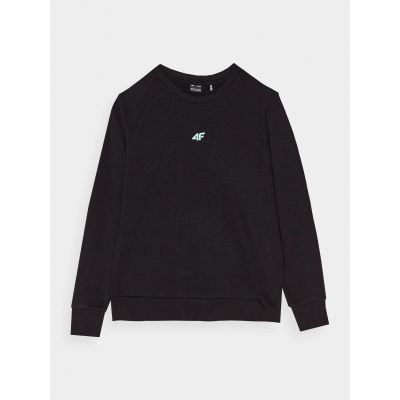 7. Bluza z bawełną organiczną nierozpinana bez kaptura dziewczęca 4F Junior