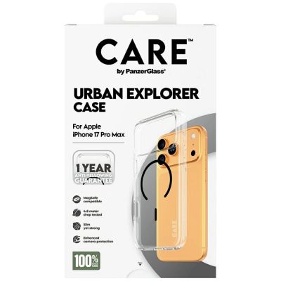 5. Etui CARE by PanzerGlass Flagship Urban Explorer w. Black MagSafe na iPhone 17 Pro Max - przezroczyste