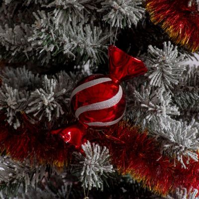 4. BOMBKA FORMÓWKA SZKLANA CUKIEREK MICA CZERWONY