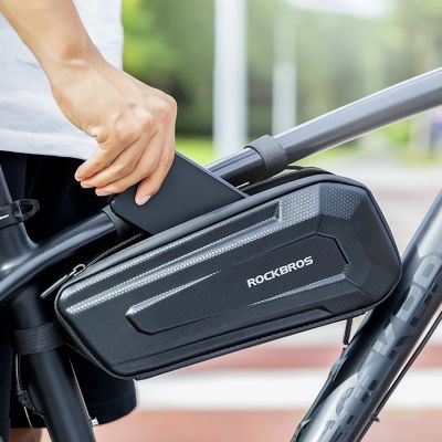 12. Torba rowerowa Rockbros B66 wodoodporna na ramę - czarna
