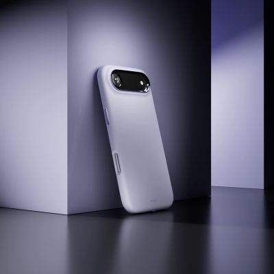 7. Etui silikonowe Puro Icon Mag Pro Liquid Silicone na iPhone 17 Air kompatybilne z MagSafe, z ochroną aparatu i aluminiowymi przyciskami - lawendowe