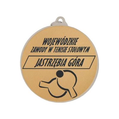 5. Medal srebrny- biegi - medal stalowy z grawerem na laminacie