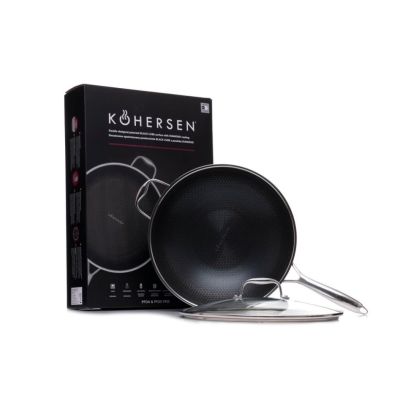 3. Wok z powłoką DIAMOND Kohersen Black Cube z pokrywką (32 cm ; 5,1l)