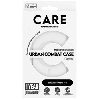 3. Etui CARE by PanzerGlass Flagship Urban Combat White MagSafe na iPhone 16e - przezroczyste