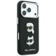 4. Etui Karl Lagerfeld Saffiano with Karl & Choupette Heads Pins & Logo na iPhone 18 Pro / 17 Pro - czarne