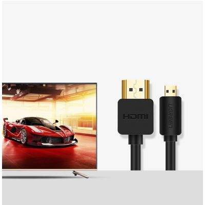 6. Ugreen kabel przewód HDMI - micro HDMI 19 pin 2.0v 4K 60Hz 30AWG 1,5m czarny (30102)