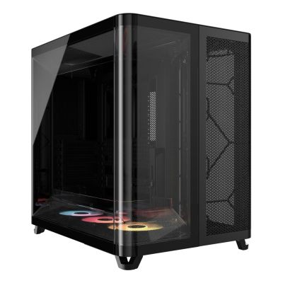 2. Obudowa komputera Corsair AIR 5400 RS-R ARGB, Midi Tower, Szkło hartowane, RGB - czarne, 3x wentylatory 120 mm w zestawie
