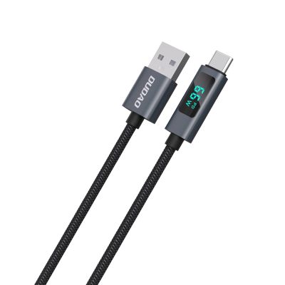 2. Kabel Dudao L7T USB-A - USB-C 66W z wyświetlaczem LED 1m - czarny