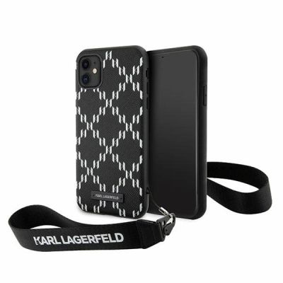 Etui Karl Lagerfeld Monogram Losange Saffiano na iPhone 11 / Xr - czarne