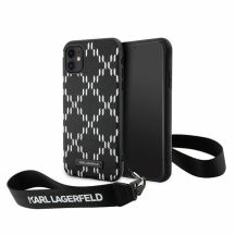 Etui Karl Lagerfeld Monogram Losange Saffiano na iPhone 11 / Xr - czarne