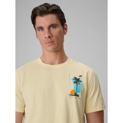 4. T-shirt regular z nadrukiem męski 4F 4FRSS26TTSHM4301-73S