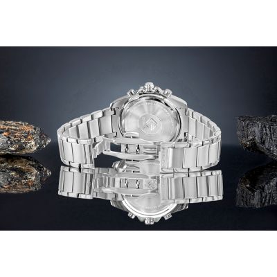 6. Zegarek Męski Giewont Chronograph Sapphire Srebrno Niebieski GW3970-B3