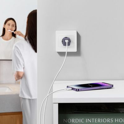 7. Ładowarka sieciowa Baseus GaN5 30W USB-C EU - fioletowa