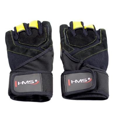 29. Rękawice na siłownię Black/Yellow HMS RST01 r.L