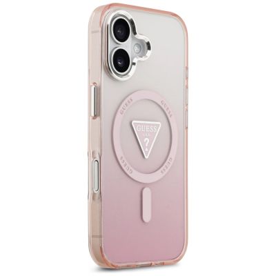 4. Etui Guess IML Gradient Triangle Logo MagSafe na iPhone 17 - różowe