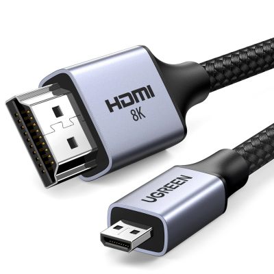 Kabel Ugreen HD164 15517 micro HDMI / HDMI 2.1 8K 2m  - szary