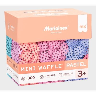 11. Klocki konstrukcyjne Marioinex Mini Waffle, 300 elementów pastelowe