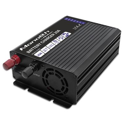 7. Qoltec Inteligentna ładowarka Monolith do akumulatorów LiFePO4 AGM GEL SLA, 20A, 12V